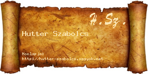 Hutter Szabolcs névjegykártya